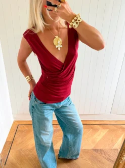Scandivv v-neck top - Rød
