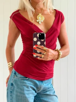 Scandivv v-neck top - Rød