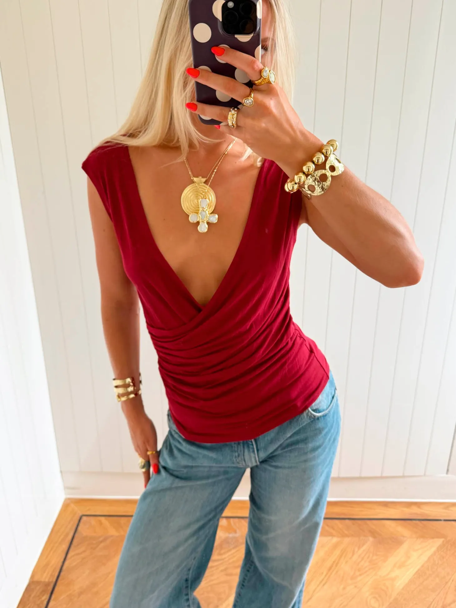 Scandivv v-neck top - Rød