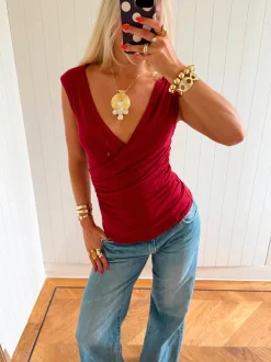 Scandivv v-neck top - Rød