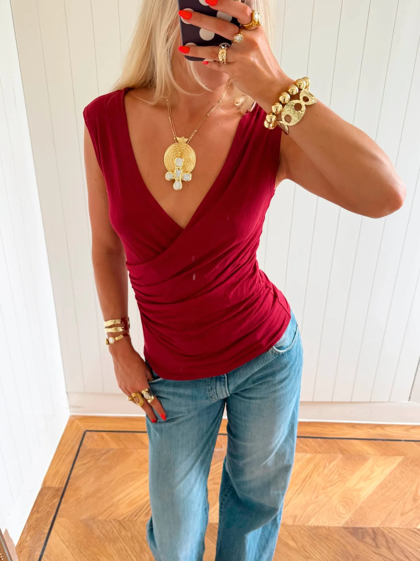 Scandivv v-neck top - Rød