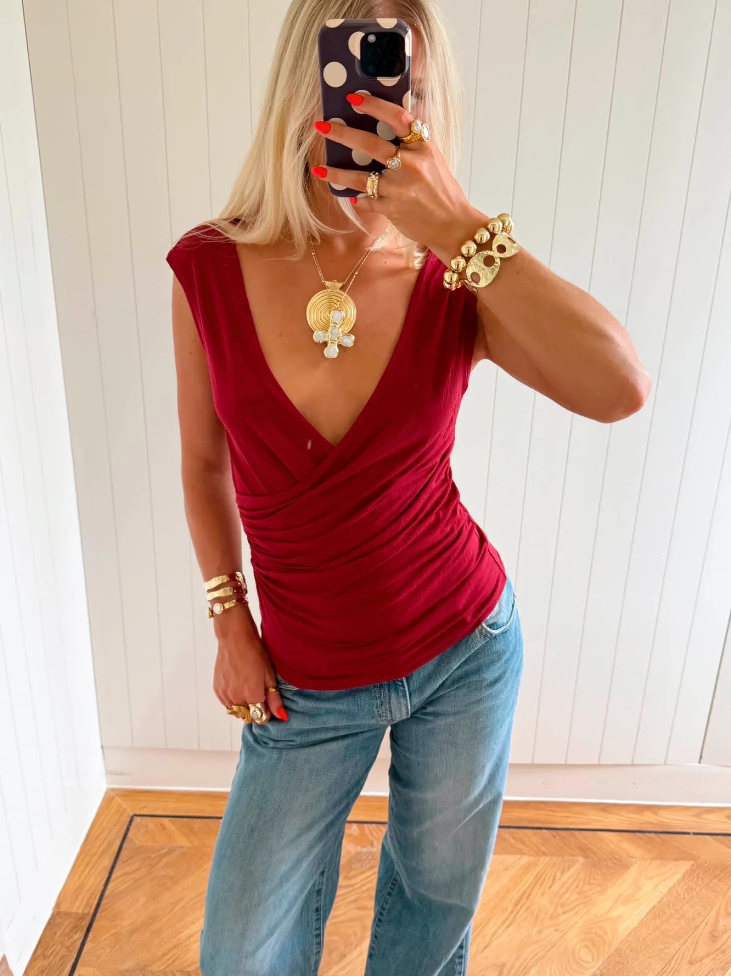 Scandivv v-neck top - Rød