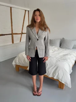 Sienna blazer i uld - Lysegrå