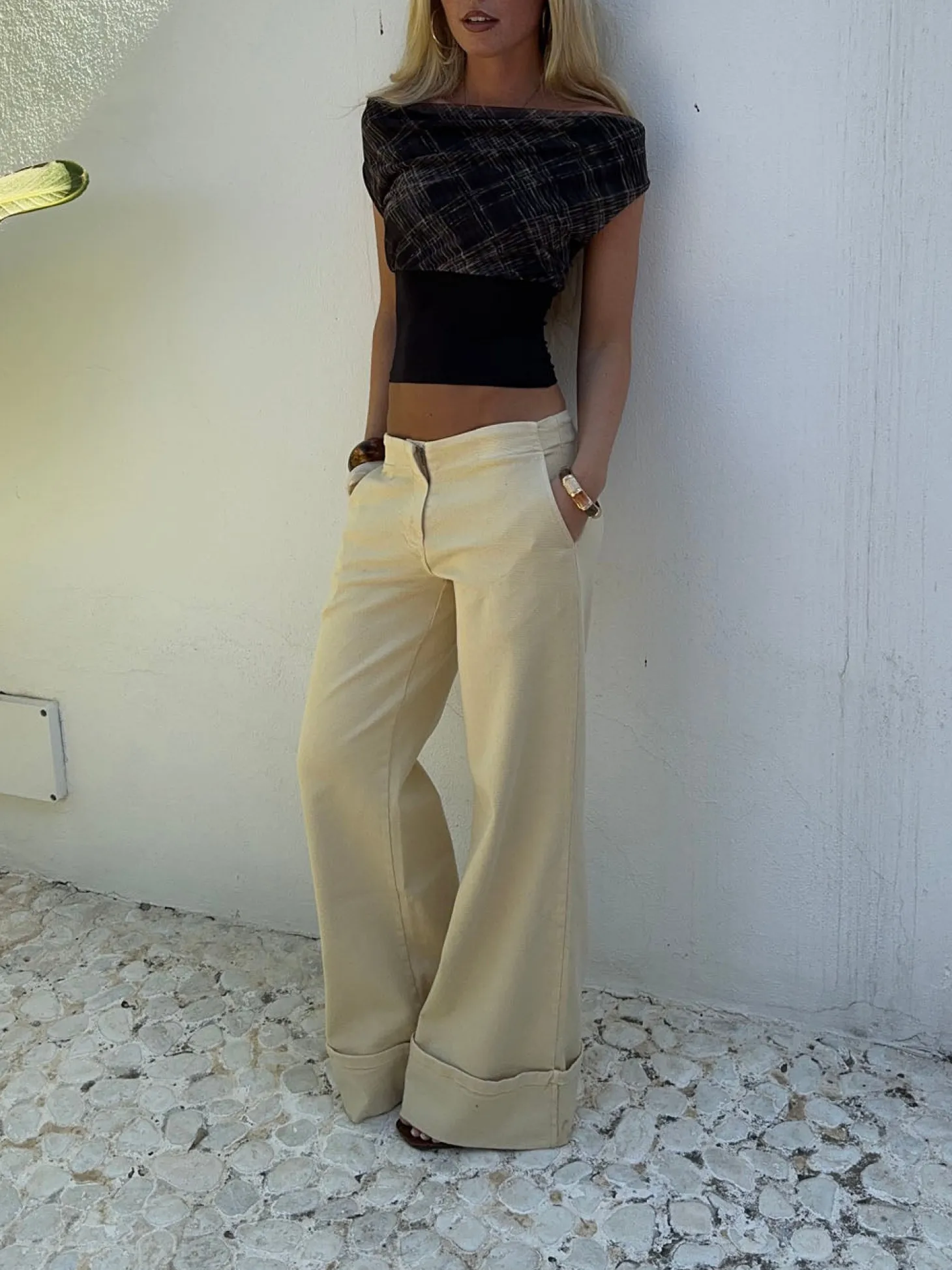 Siv jeans - Lys gul