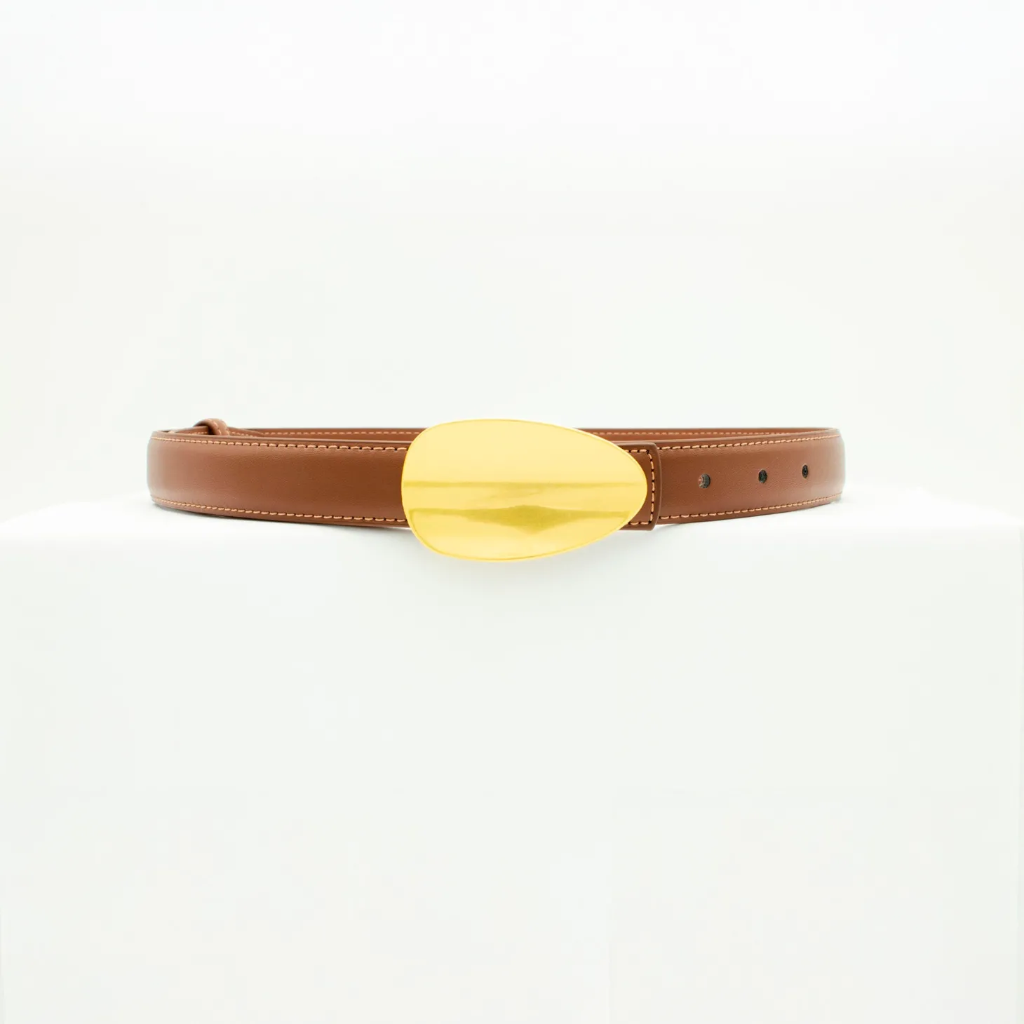 Sleek bælte - Brun/guld