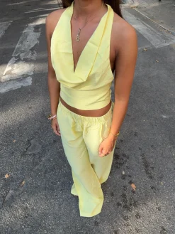 Snuvia halterneck top - Gul
