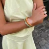 Sola armbånd med striber - Orange/guld