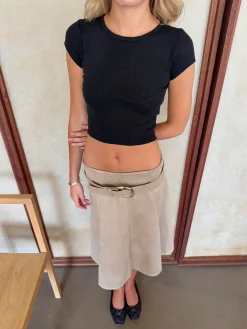 Sola t-shirt med hjertebroderi - Sort