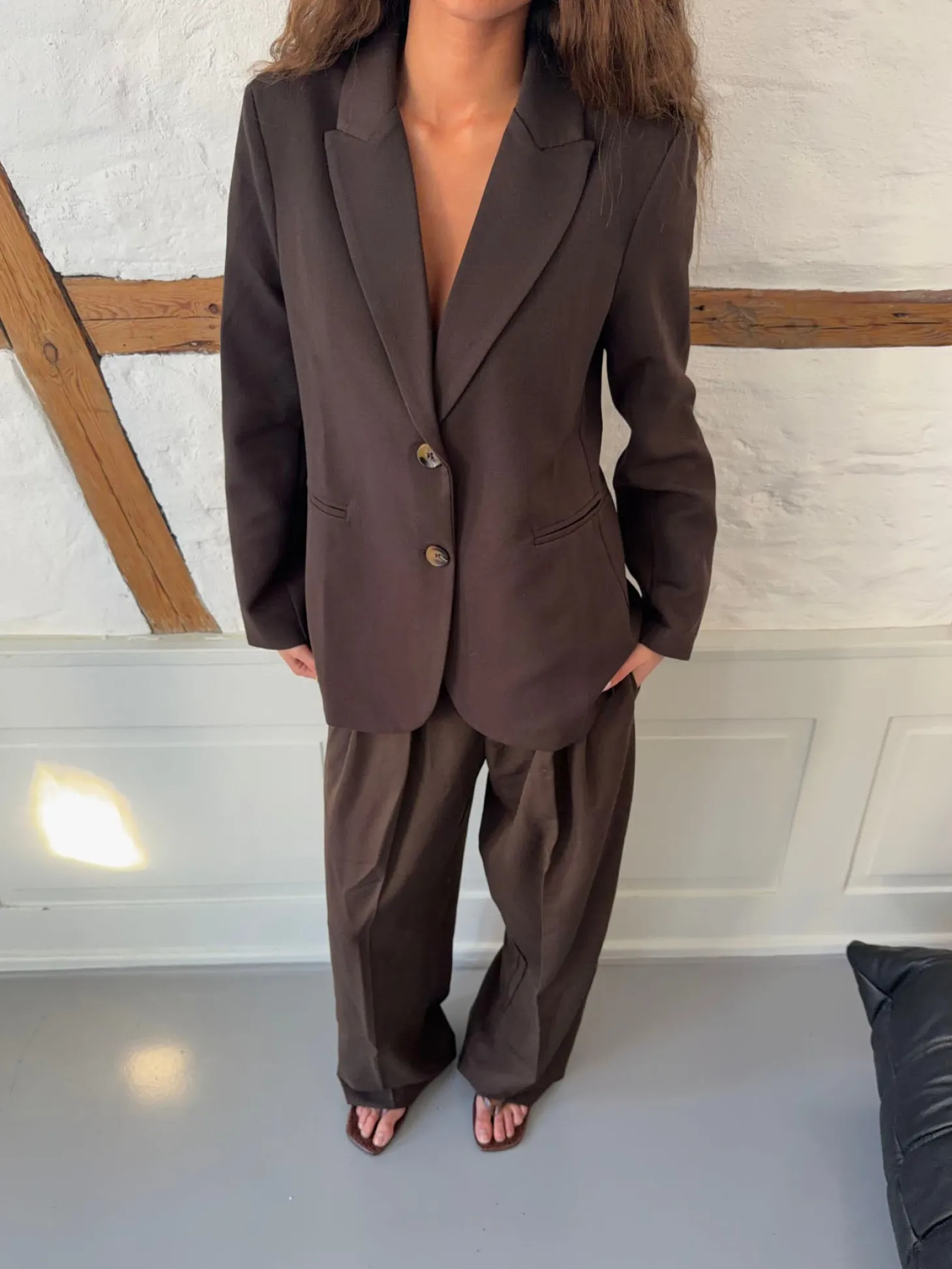 Sonija oversized blazer - Brun