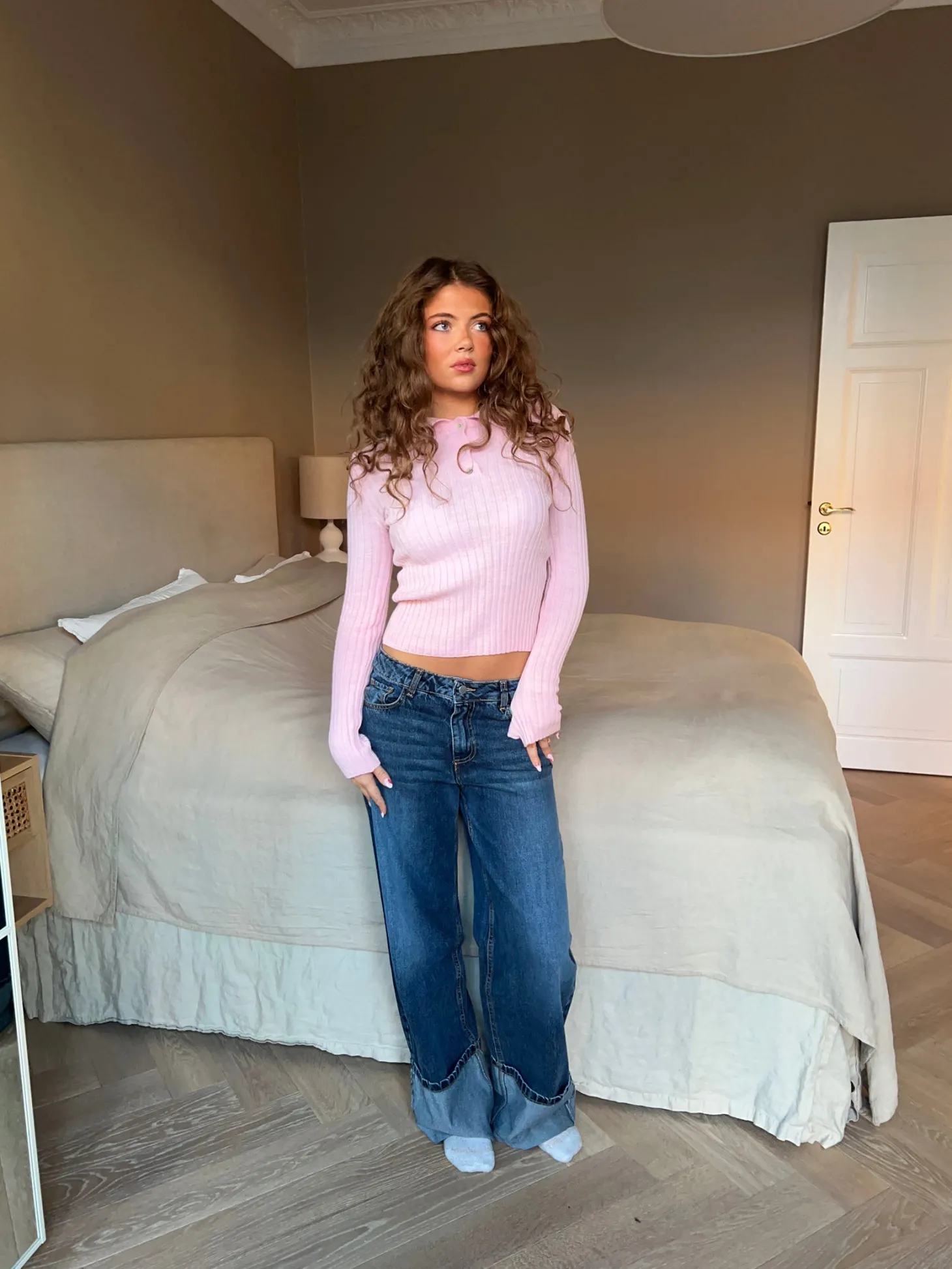 Sonya jeans med opsmøg - Blå denim