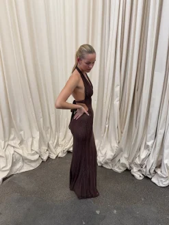 Sotina kjole med glitter - Brun