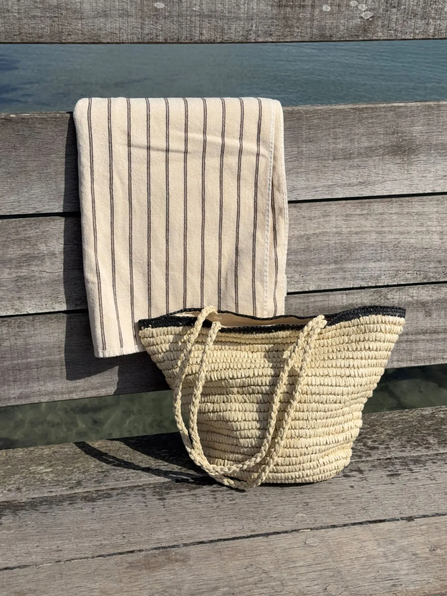 Spencer flet taske - Beige/sort