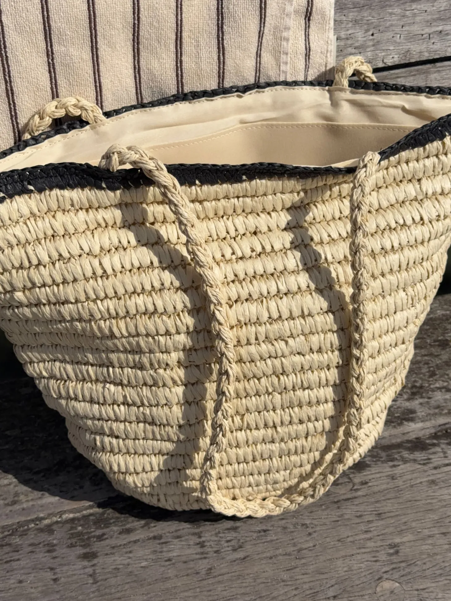 Spencer flet taske - Beige/sort