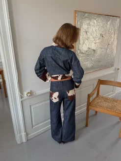 Suivinia jeans med koprint - Blå