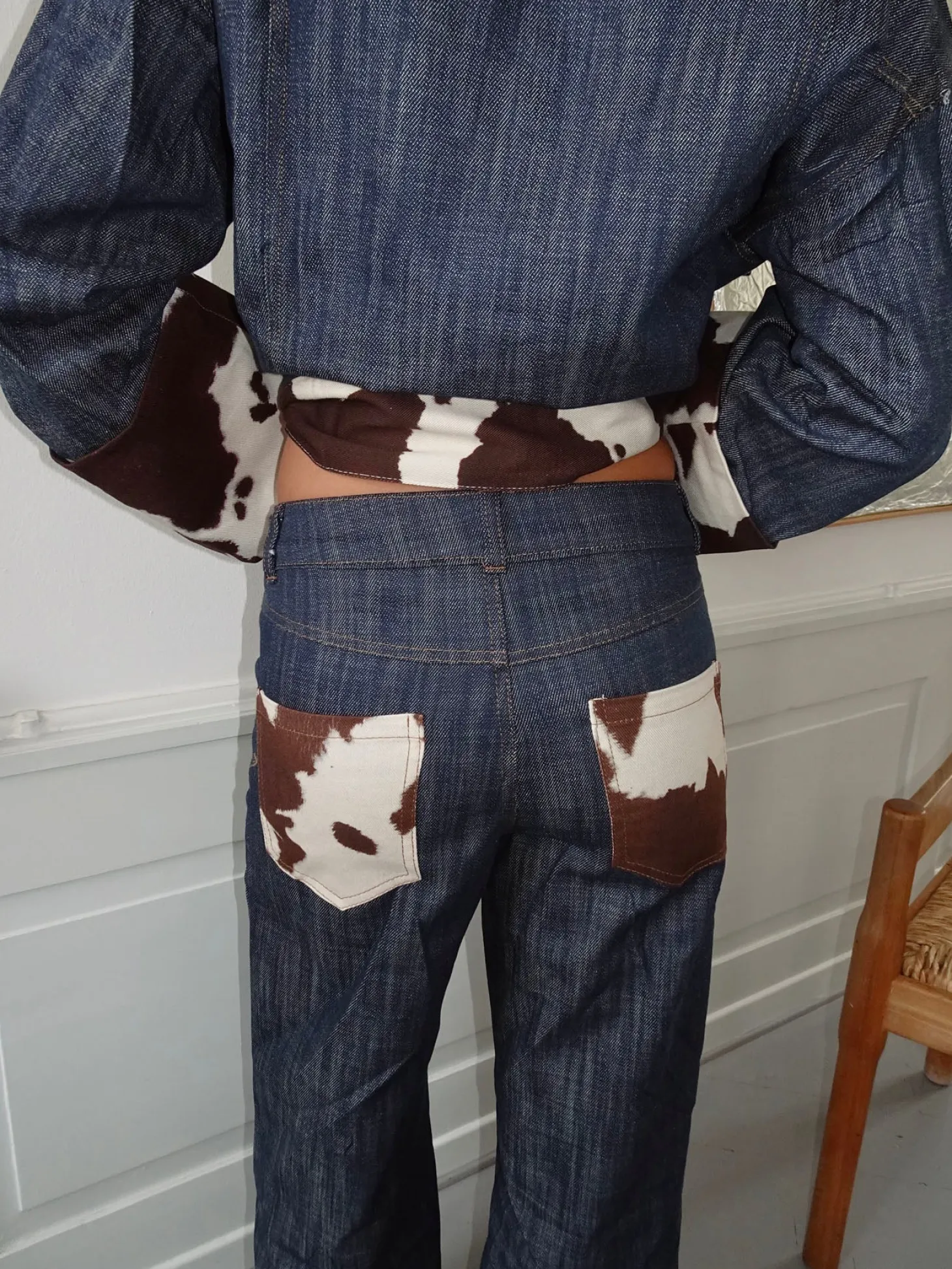 Suivinia jeans med koprint - Blå