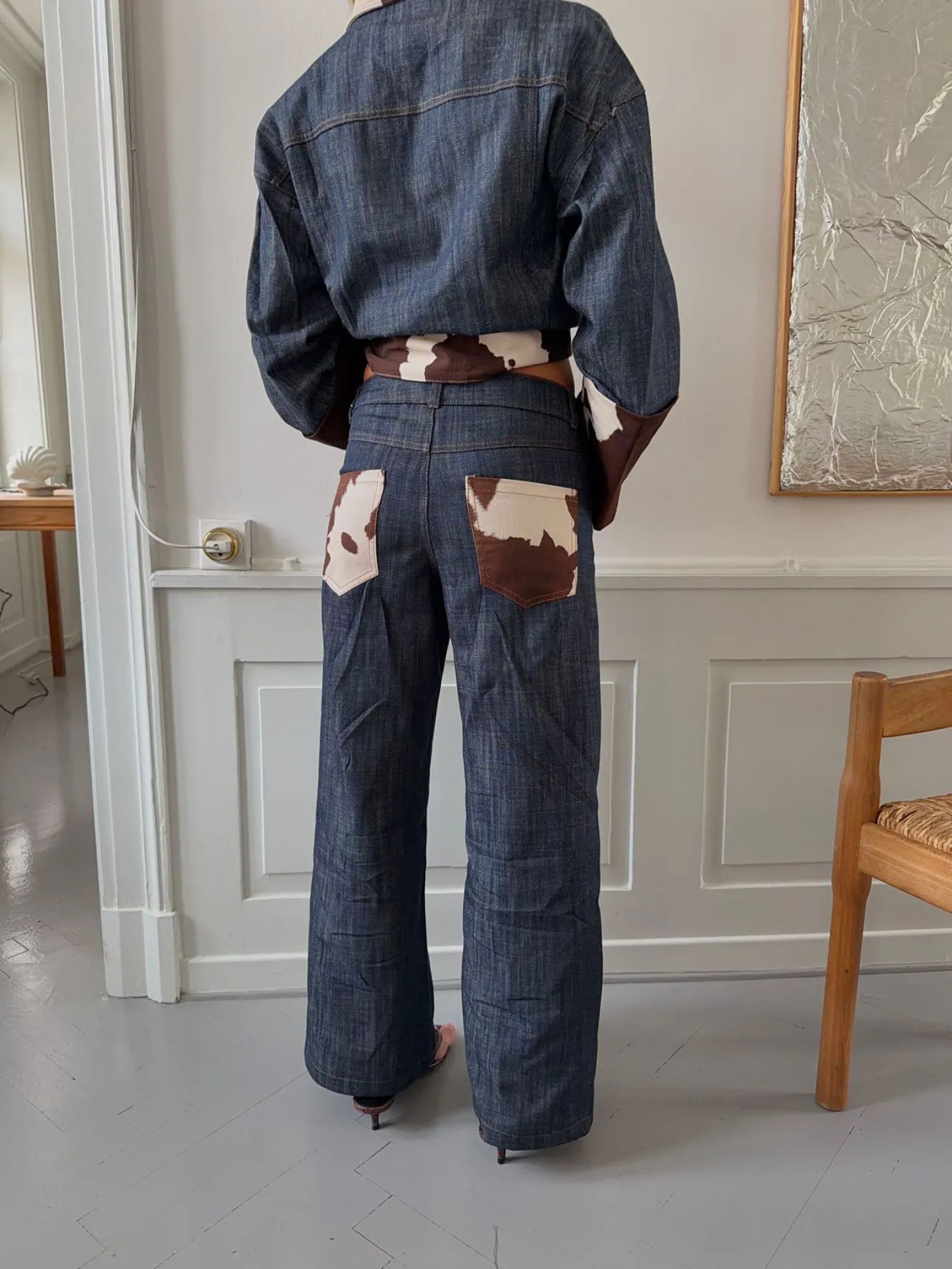 Suivinia jeans med koprint - Blå