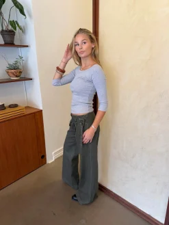 Sussa bukser med detaljer - Kaki
