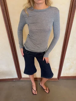 Suzy bluse med striber - Grå