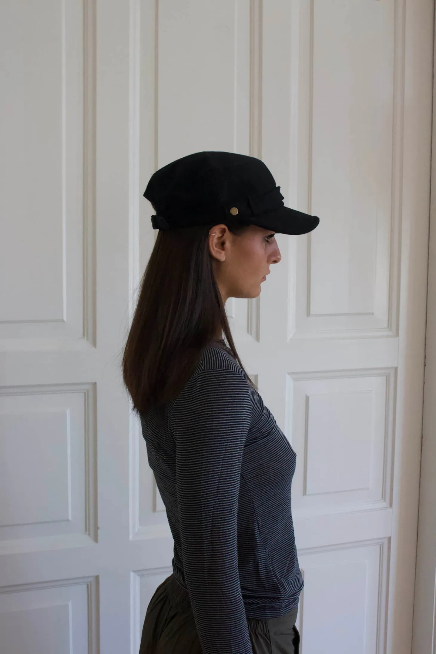 Suzy bluse med striber - Sort/grå