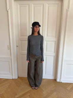 Suzy bluse med striber - Sort/grå