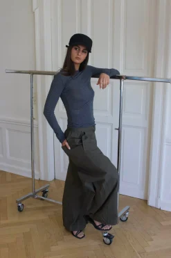 Suzy bluse med striber - Sort/grå