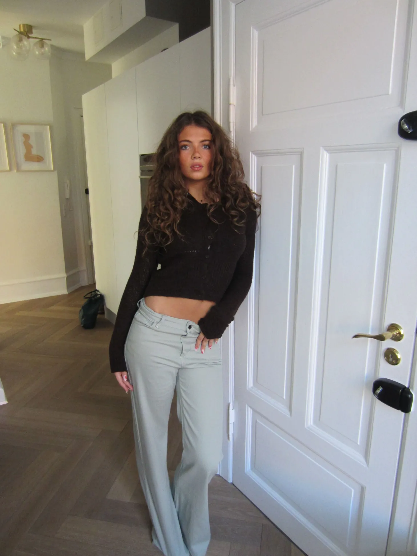 Tanya bootcut fløjlsbukser - Lys kaki