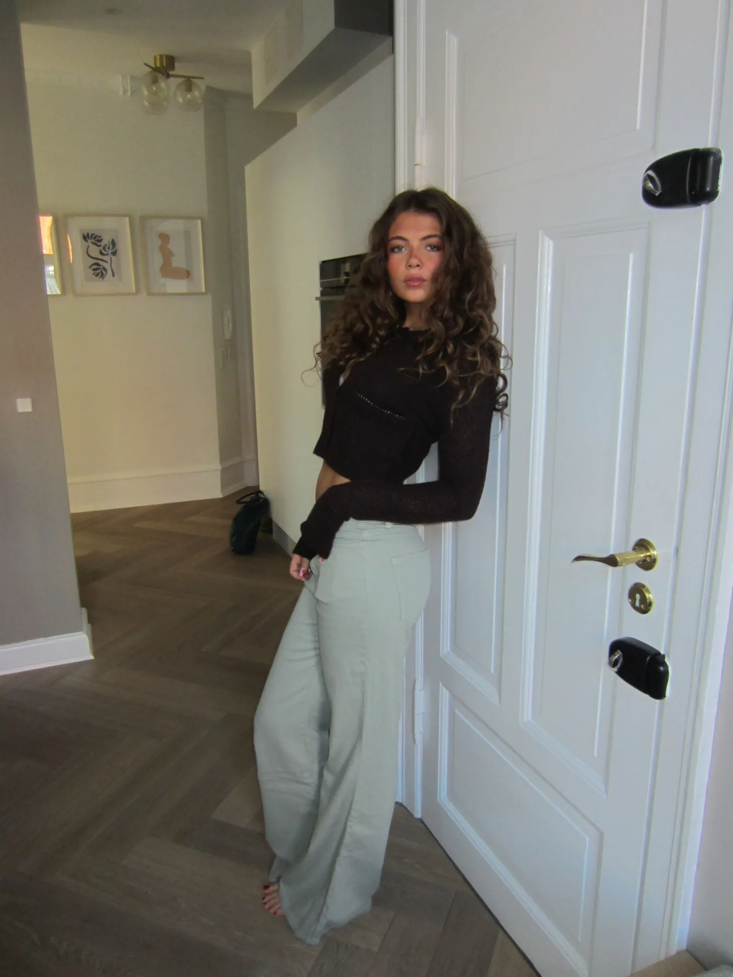 Tanya bootcut fløjlsbukser - Lys kaki