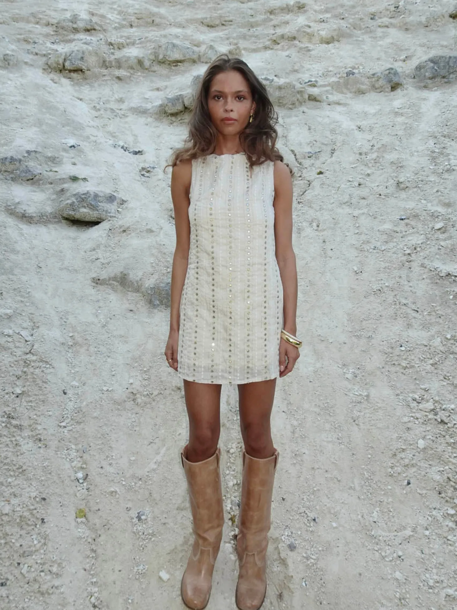 Tassy minikjole - Beige