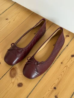 Tessa ballerina med sløjfe - Brun