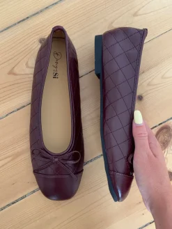 Tessa ballerina med sløjfe - Brun