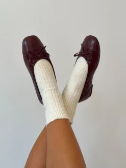 Tessa ballerina med sløjfe - Brun