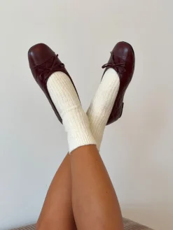 Tessa ballerina med sløjfe - Brun