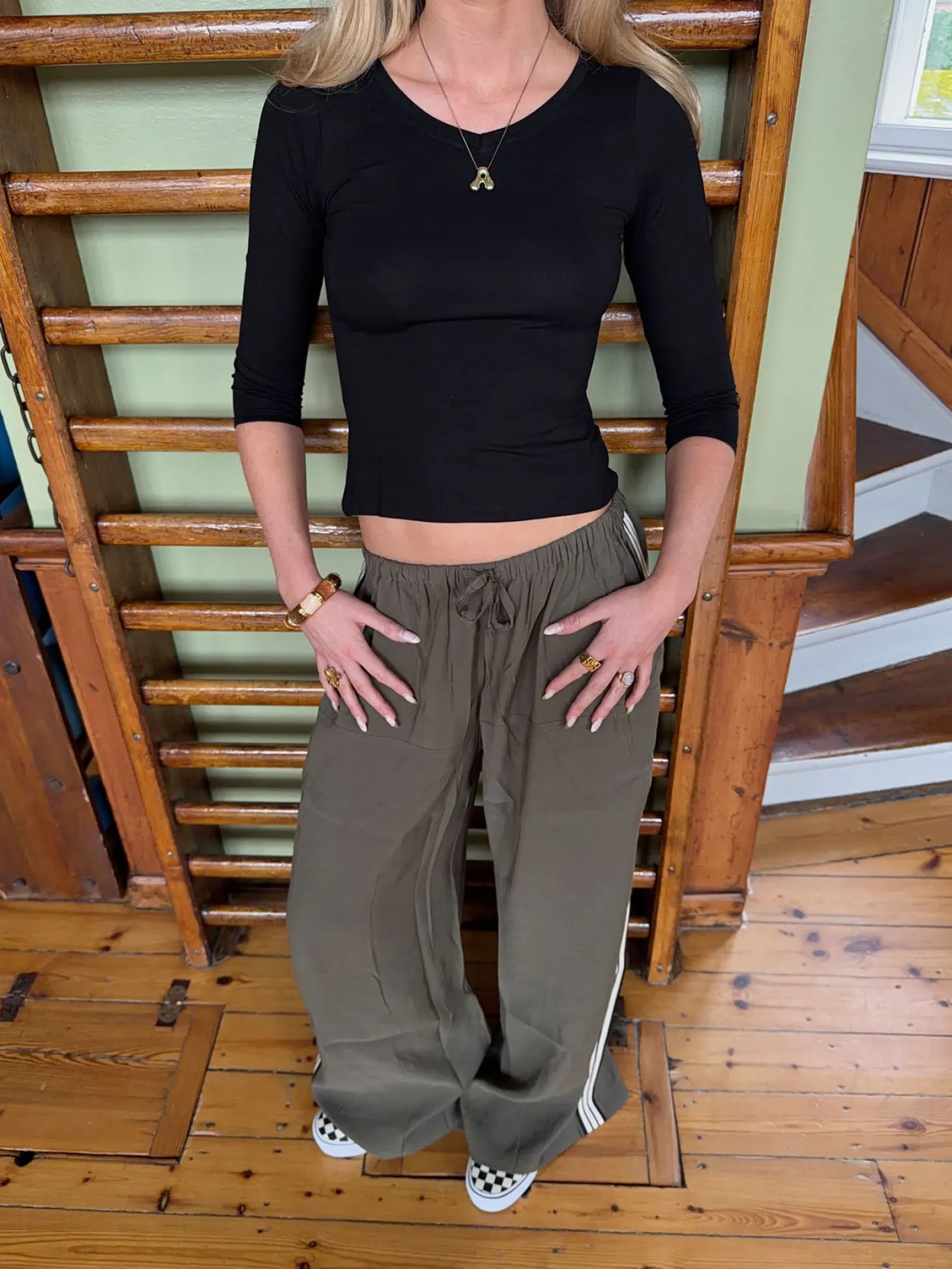 Tessy bluse med trekvartærmer - Sort