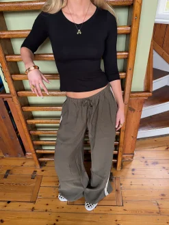 Tessy bluse med trekvartærmer - Sort