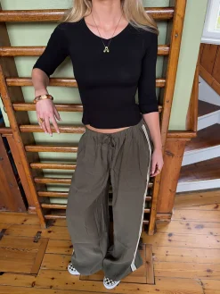 Tessy bluse med trekvartærmer - Sort