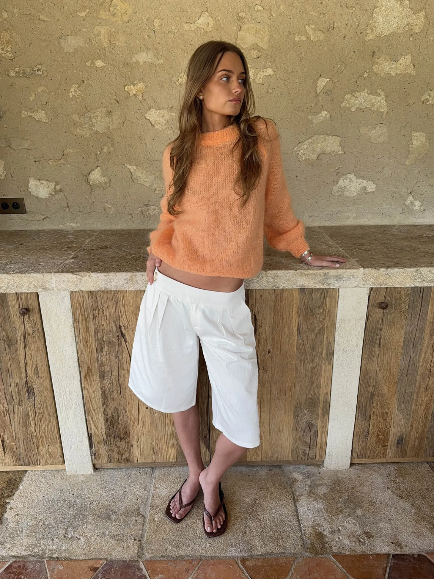 Thaliana bermudashorts - Hvid