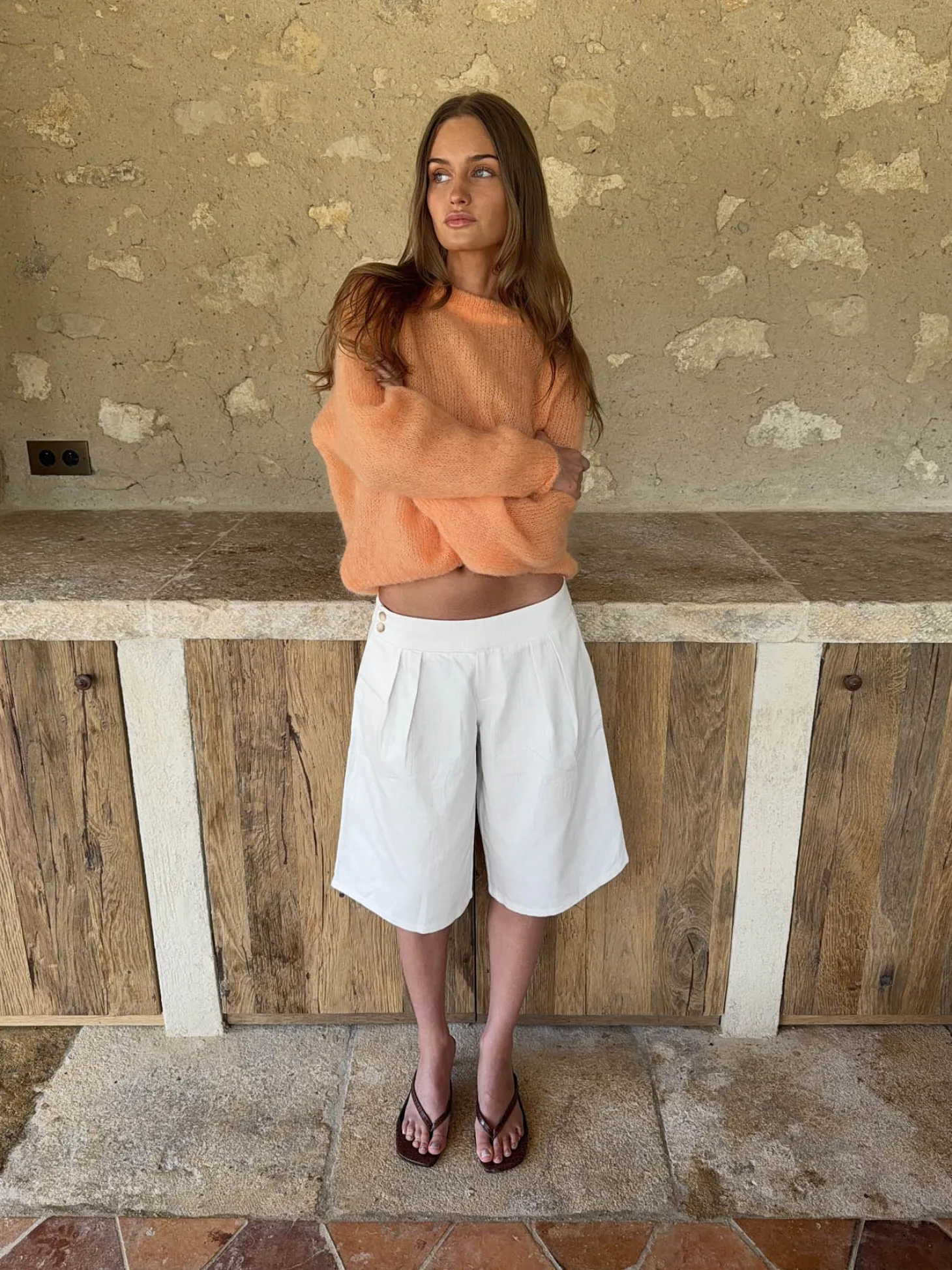 Thaliana bermudashorts - Hvid