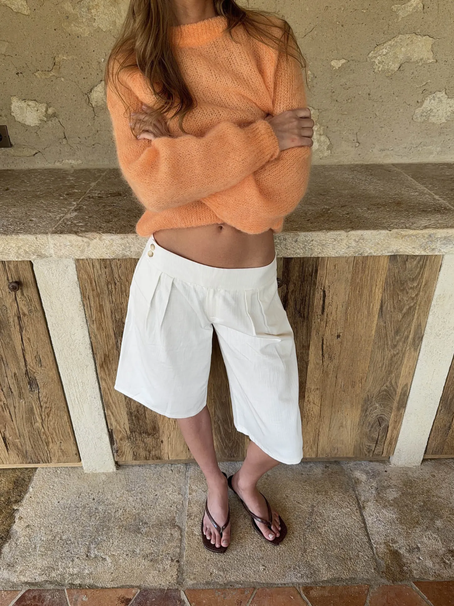 Thaliana bermudashorts - Hvid
