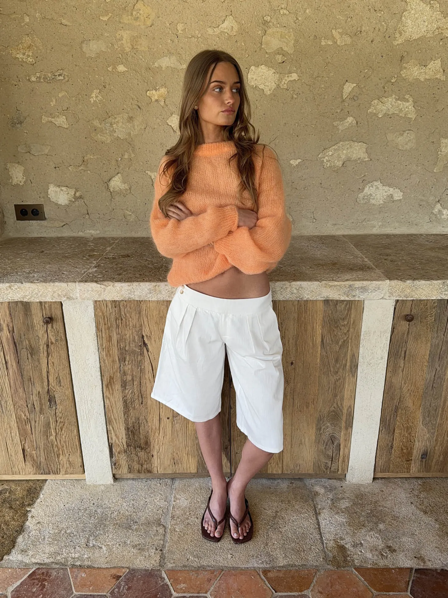 Thaliana bermudashorts - Hvid
