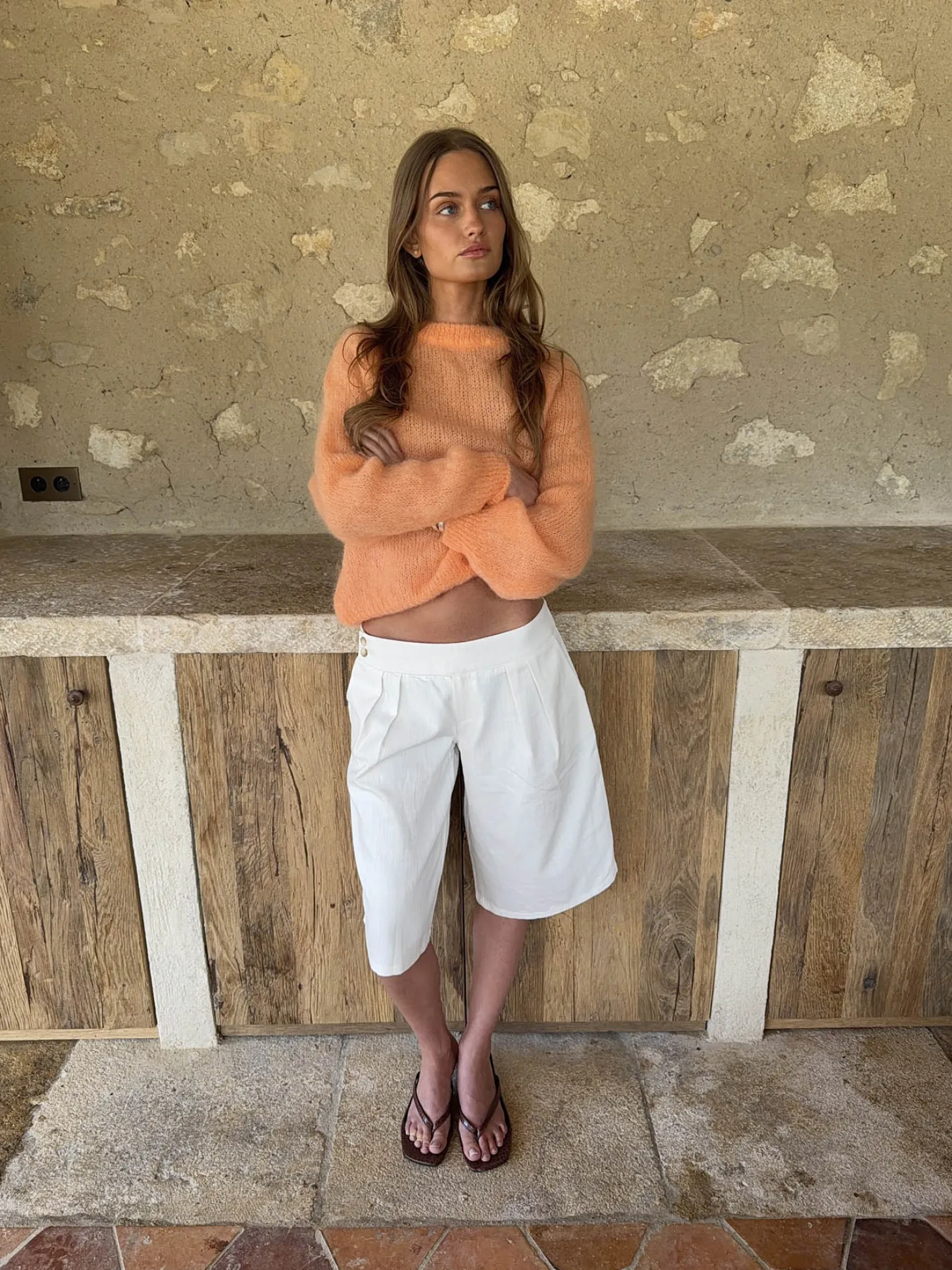 Thaliana bermudashorts - Hvid