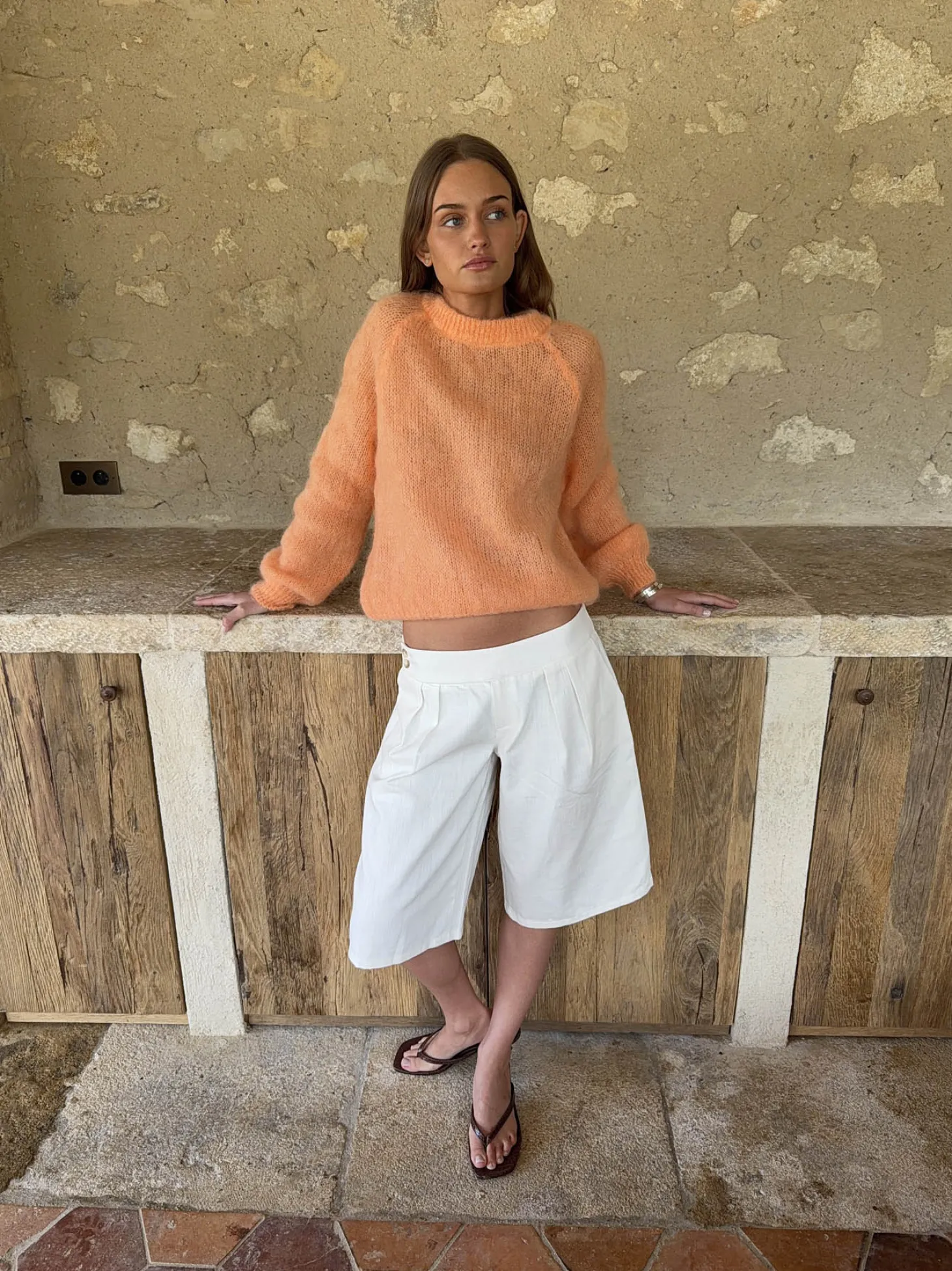 Thaliana bermudashorts - Hvid