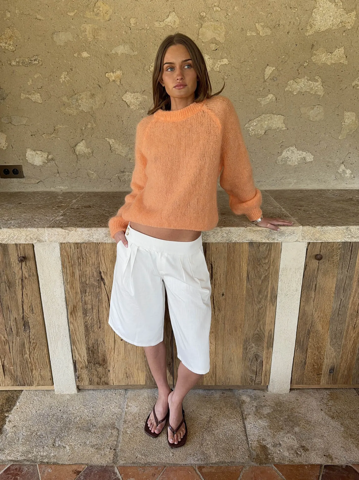 Thaliana bermudashorts - Hvid