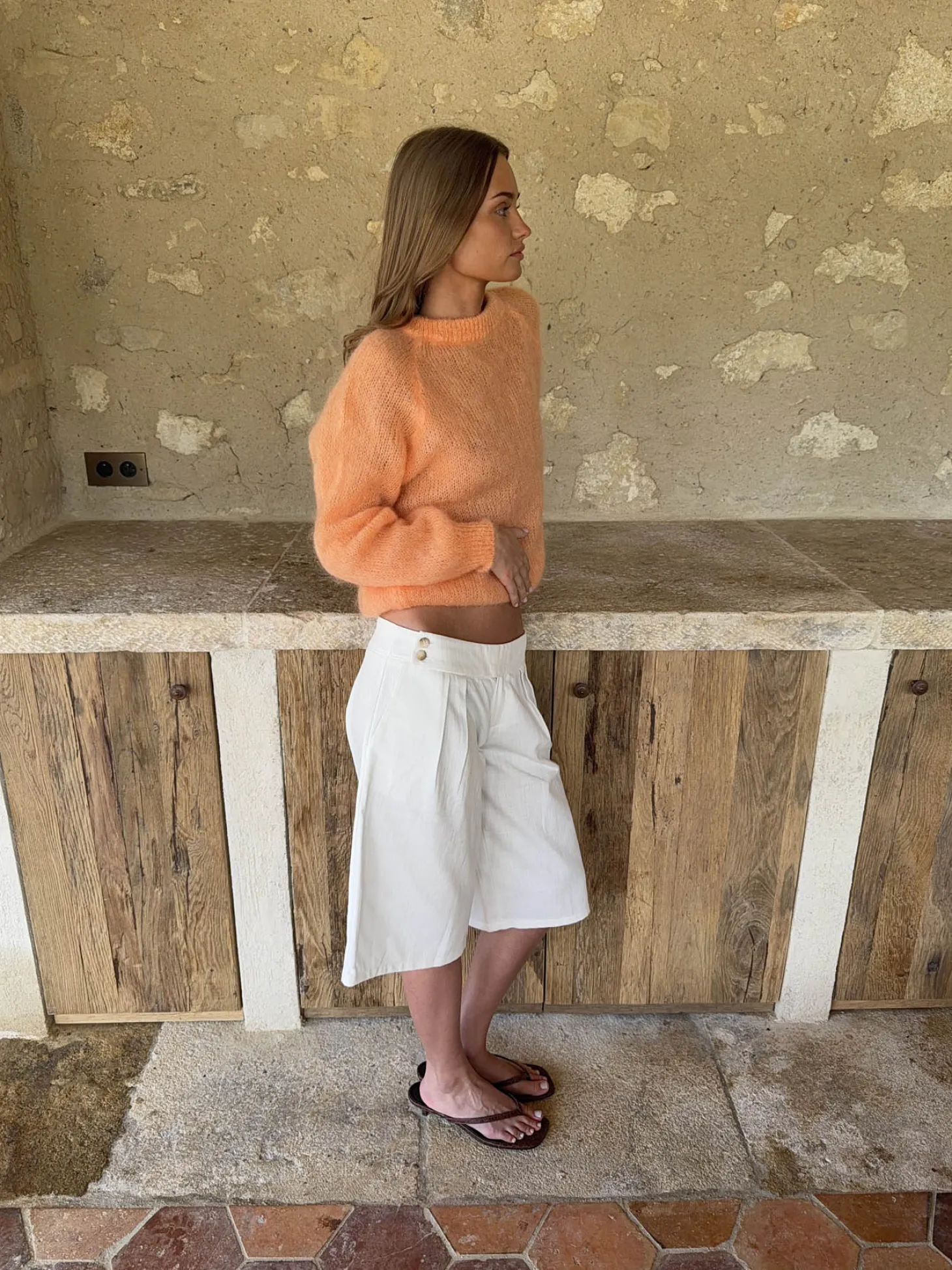 Thaliana bermudashorts - Hvid