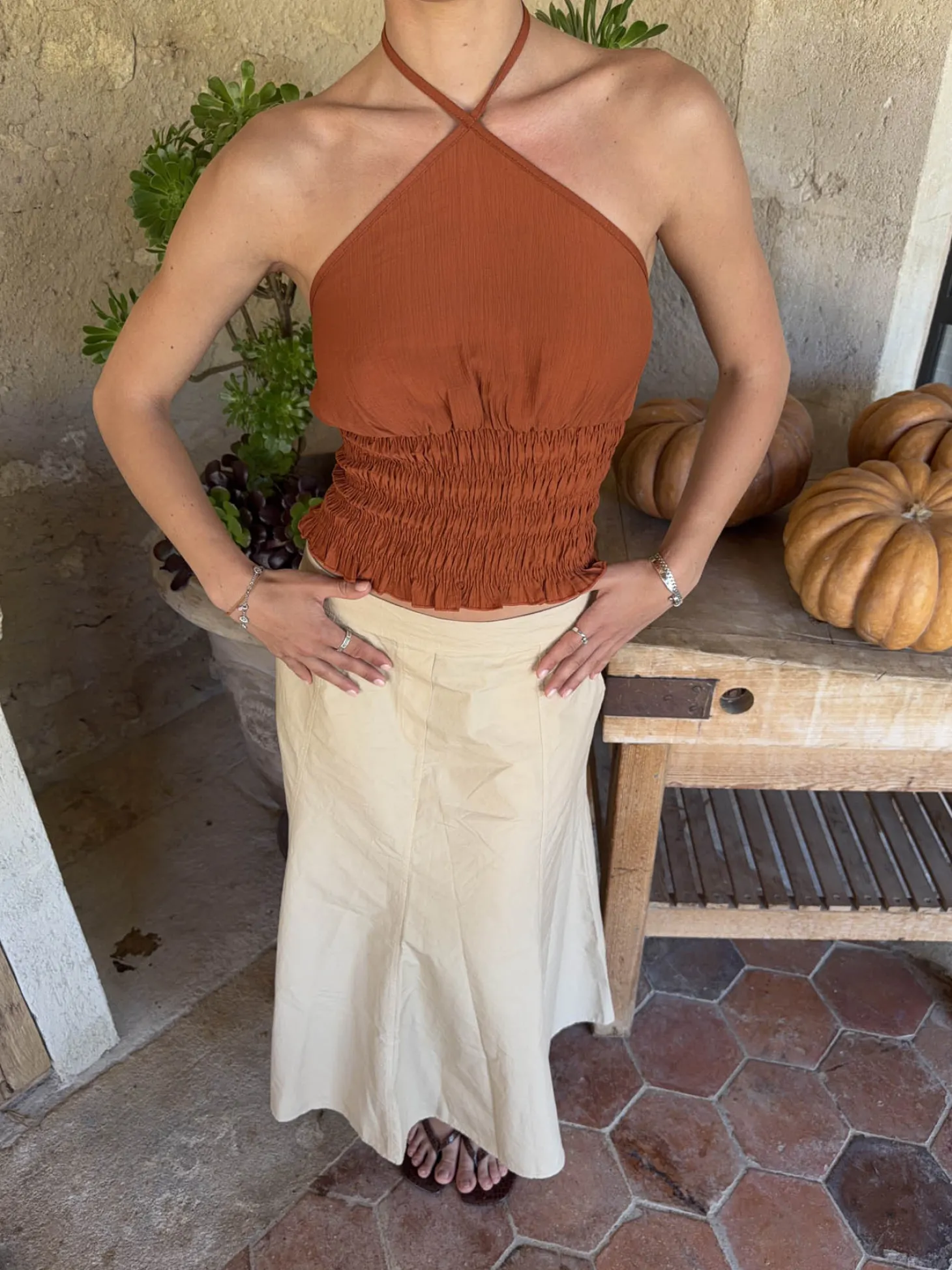 Tinnia halterneck top - Orange