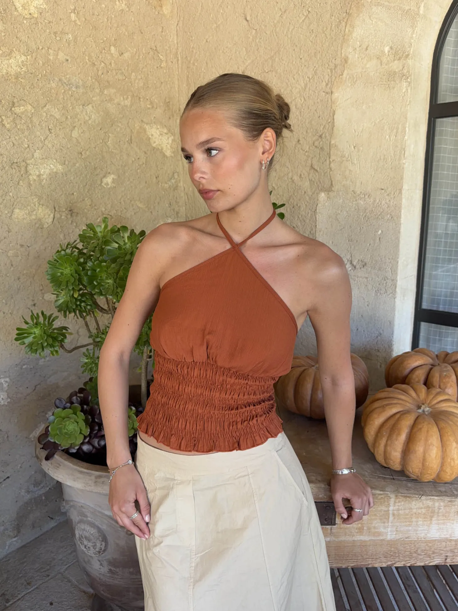 Tinnia halterneck top - Orange
