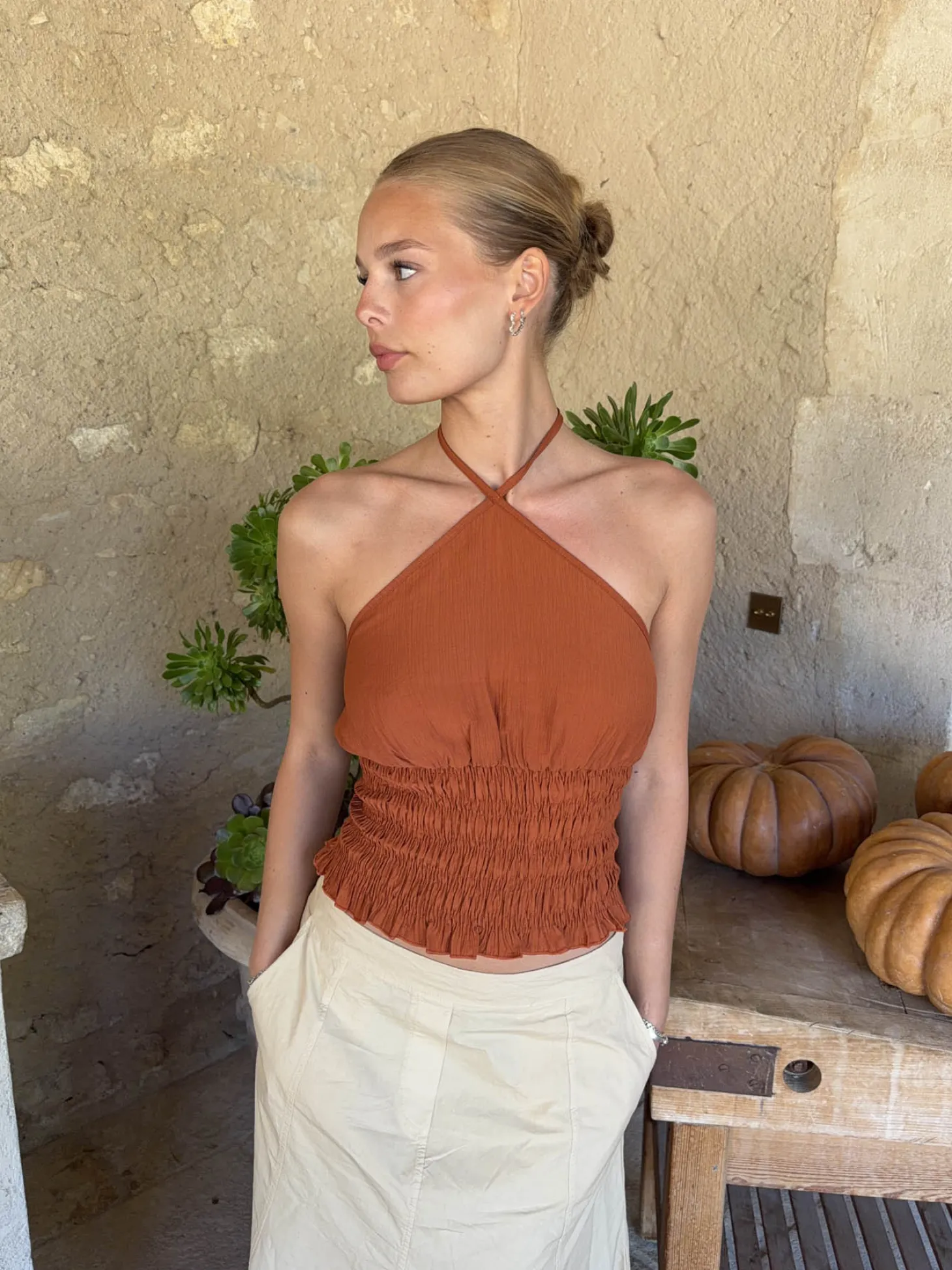 Tinnia halterneck top - Orange