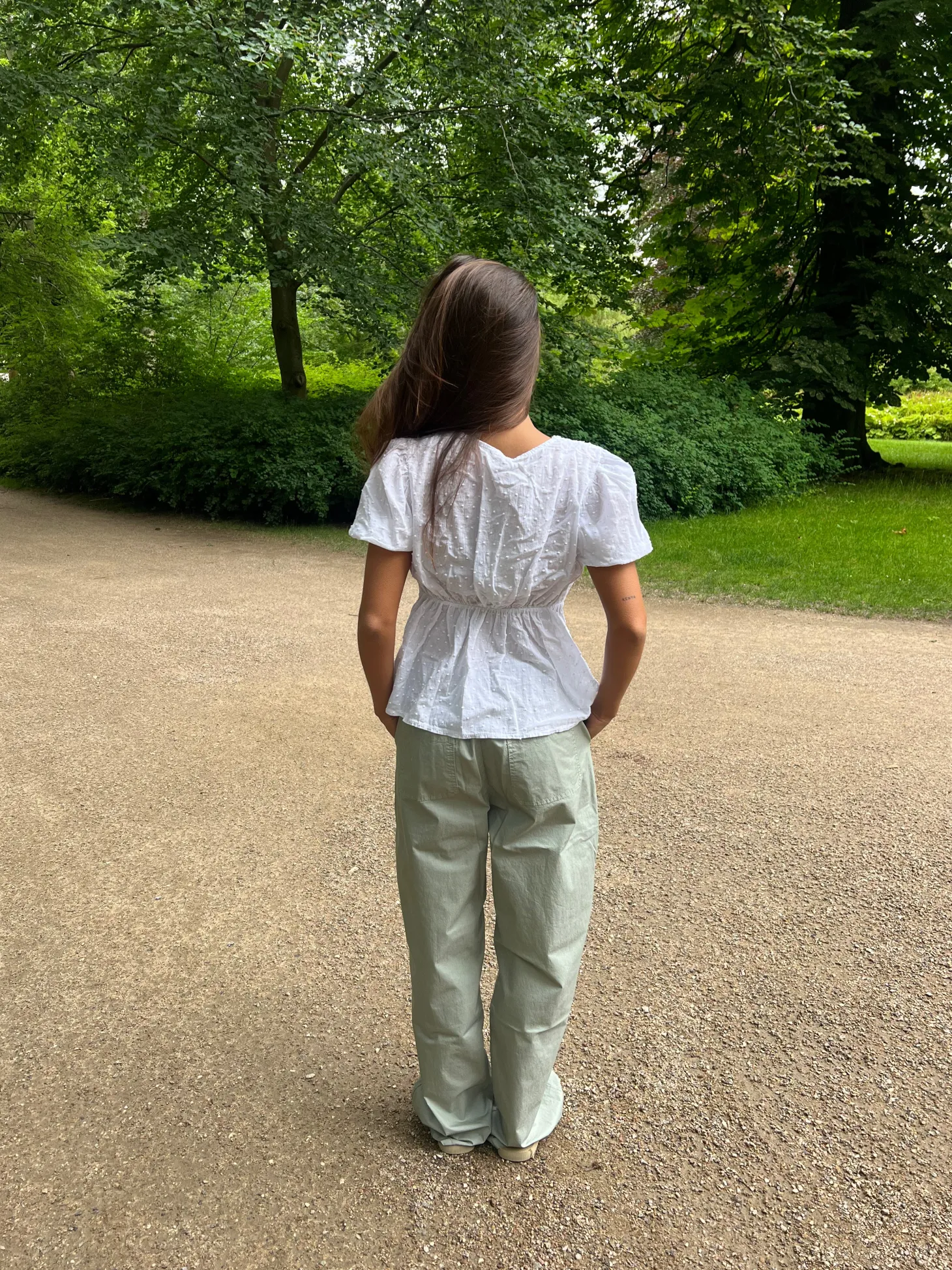 Toria top med blomster - Hvid