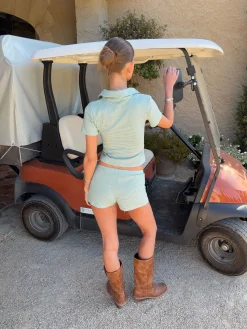 Tulina shorts med striber - Grøn/hvid