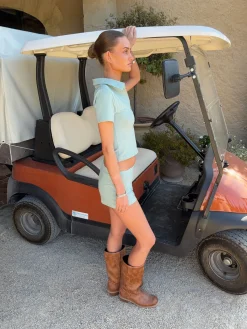 Tulina shorts med striber - Grøn/hvid