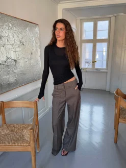 Tulle suitbukser med tern - Brun/sort